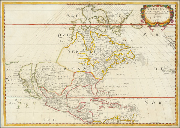 32-Midwest, North America and California as an Island Map By Nicolas Sanson