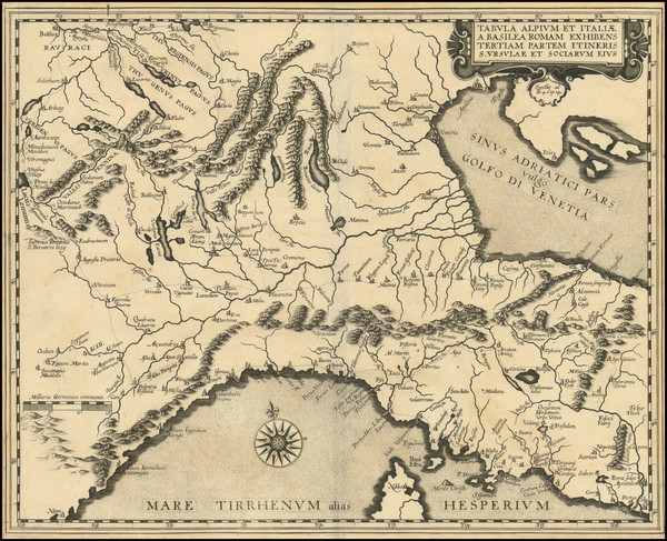 20-Switzerland and Northern Italy Map By Abraham Hogenberg