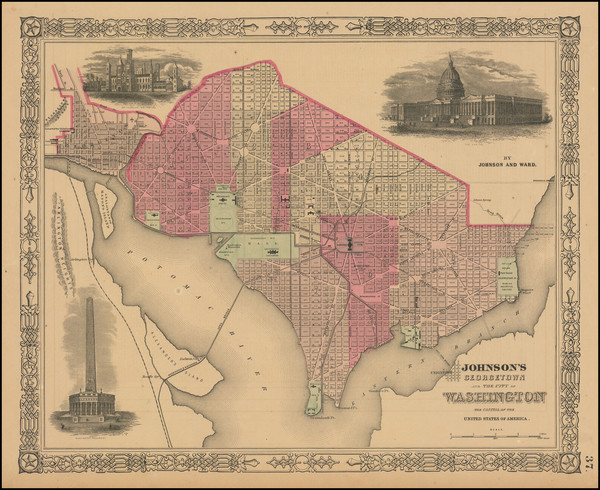 19-Washington, D.C. Map By Benjamin P Ward  &  Alvin Jewett Johnson