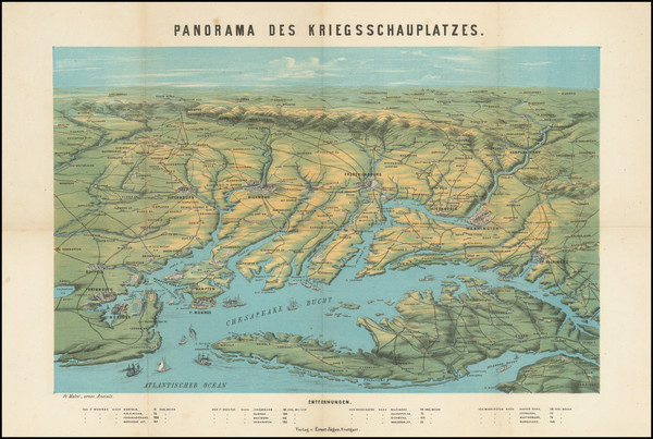 46-Maryland, Delaware, West Virginia, Virginia and Civil War Map By Ernst Jager