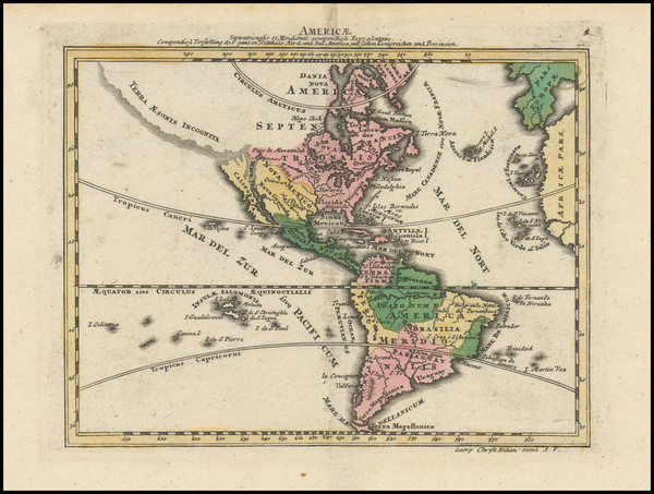 56-California as an Island and America Map By Georg Christoph Kilian