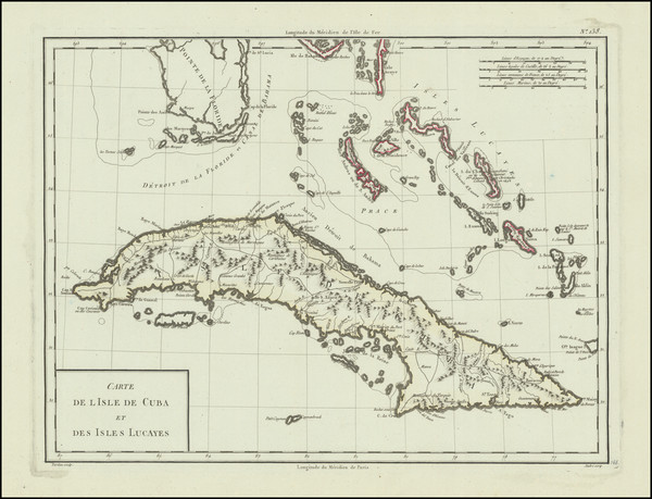 99-Cuba and Bahamas Map By Pierre Antoine Tardieu
