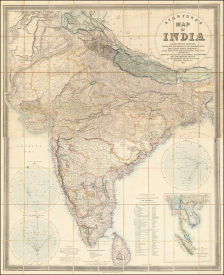 91-India Map By Edward Stanford