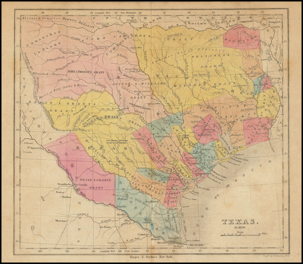 32-Texas Map By Harper & Brothers