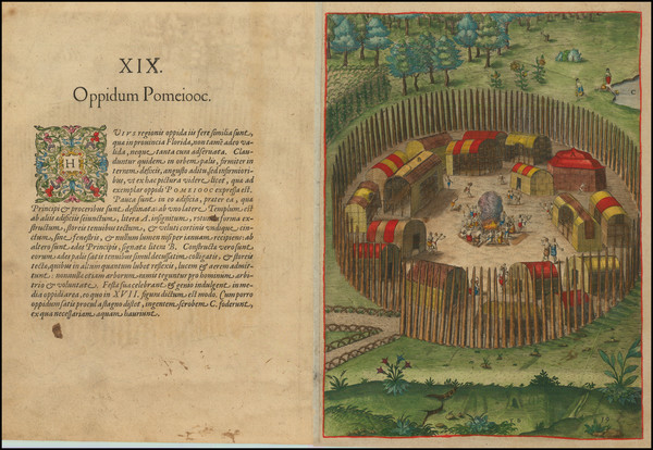 15-Southeast, Virginia and North Carolina Map By Theodor De Bry