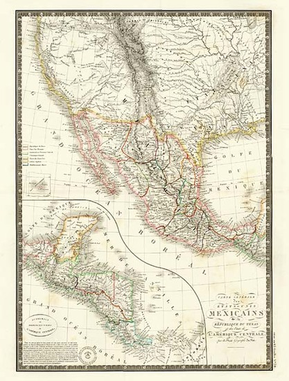 88-Texas, Southwest, Rocky Mountains and California Map By Adrien-Hubert Brué