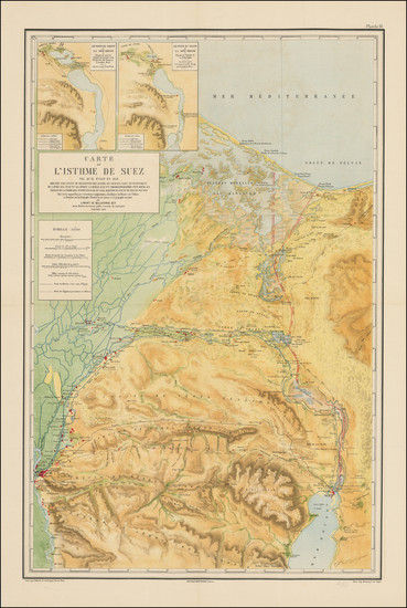 73-Egypt Map By Maurice Adolphe Linant de Bellefonds / Erhard