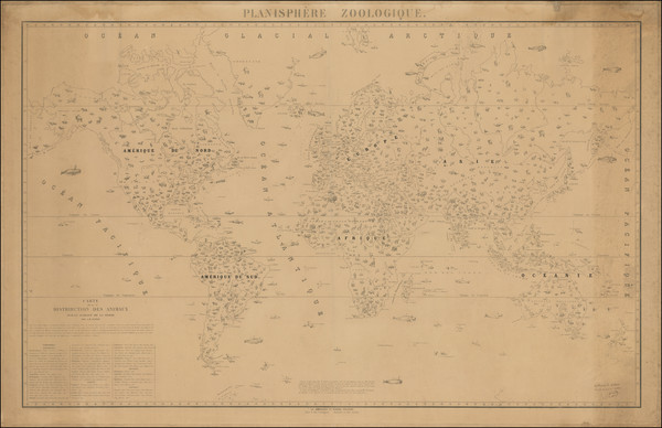 36-World and Curiosities Map By Aristide Michel Perrot