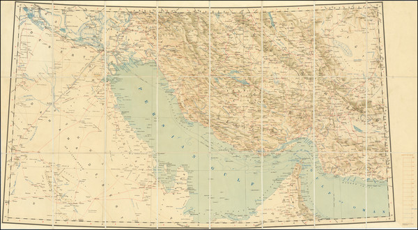 15-Arabian Peninsula and Persia & Iraq Map By Survey of India