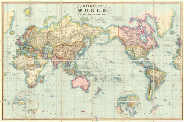 64-World Map By James Gilbert / George Philip