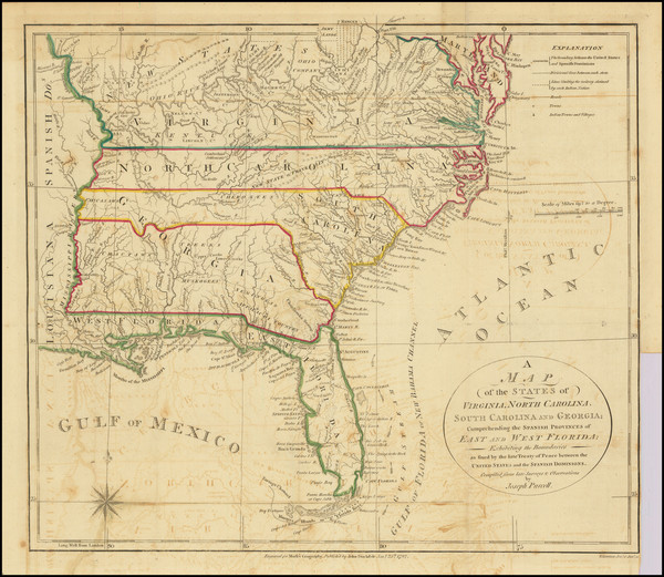 99-United States, Mid-Atlantic, South, Tennessee, Southeast, North Carolina and Midwest Map By Jos