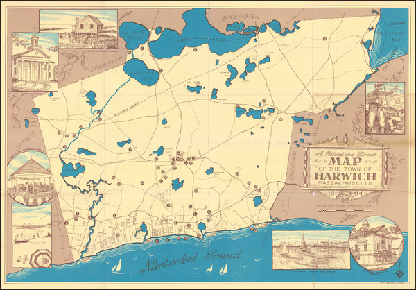 2-Massachusetts and Pictorial Maps Map By Welt-Brooks Studio