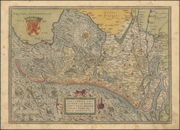 87-Netherlands Map By Abraham Ortelius