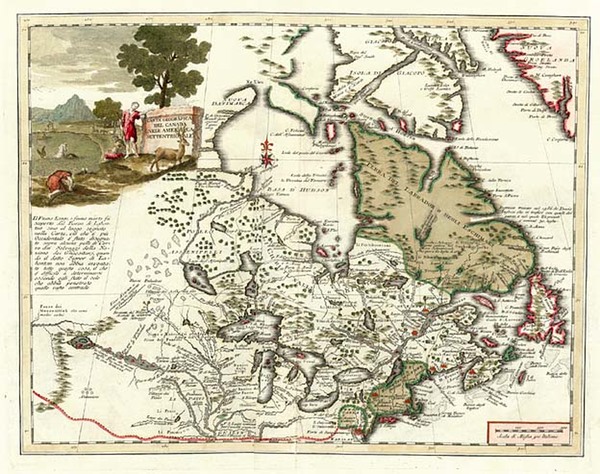 35-Midwest, Plains and Canada Map By Giambattista Albrizzi