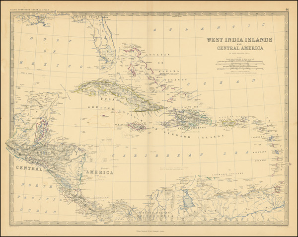 67-Caribbean Map By W. & A.K. Johnston