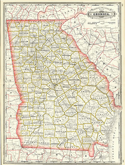 8-Southeast Map By George F. Cram