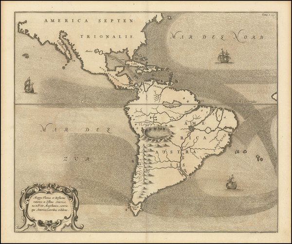 42-America Map By Athanasius Kircher