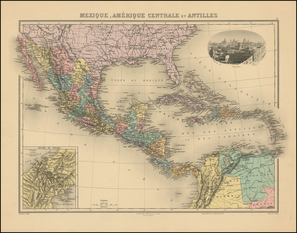 48-Southwest and Mexico Map By Jean Migeon