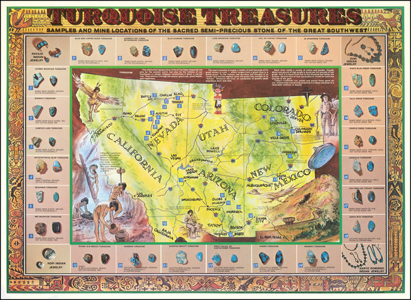 53-Southwest, Arizona, Colorado, Utah, Colorado, Utah, Pictorial Maps and California Map By Anonym