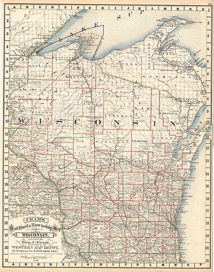 51-Midwest Map By George F. Cram