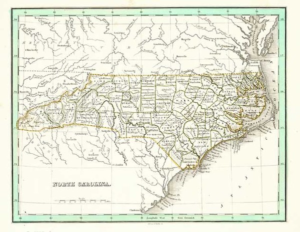 94-Southeast Map By Thomas Gamaliel Bradford