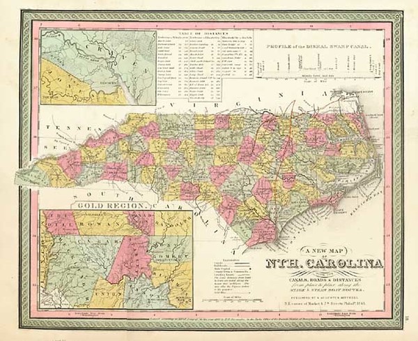 73-Southeast Map By Samuel Augustus Mitchell