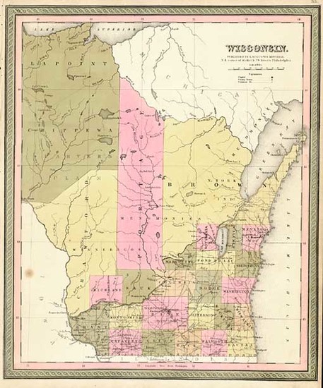 91-Midwest Map By Samuel Augustus Mitchell