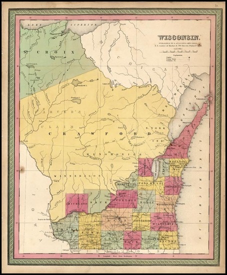 75-Midwest Map By Samuel Augustus Mitchell