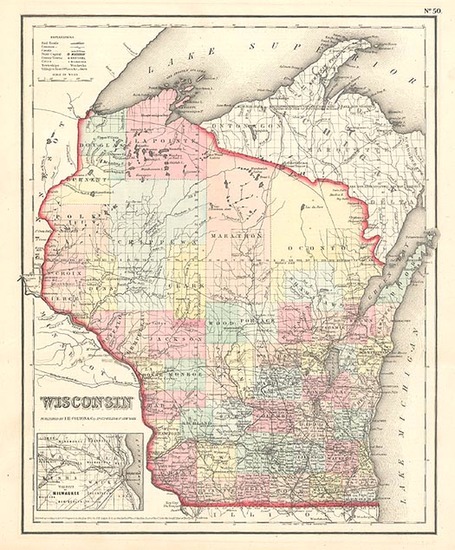 52-United States and California Map By Thomas, Cowperthwait & Co.