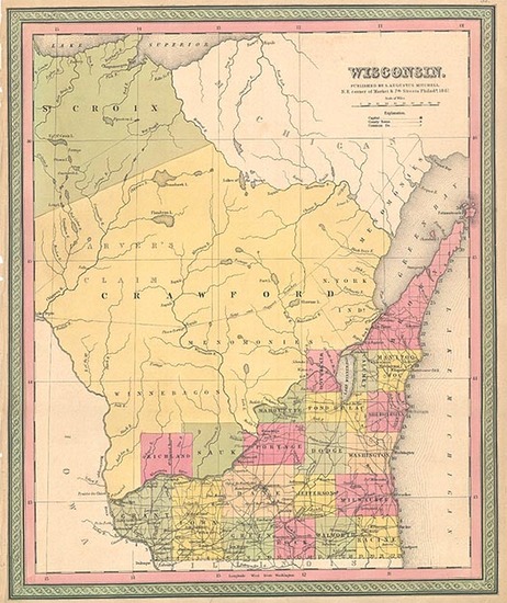 9-Midwest Map By Samuel Augustus Mitchell