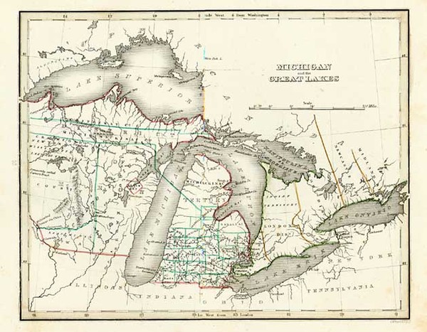 41-Midwest and Canada Map By Thomas Gamaliel Bradford