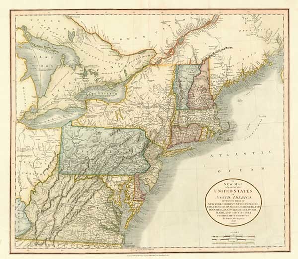 29-New England, Mid-Atlantic and Midwest Map By John Cary