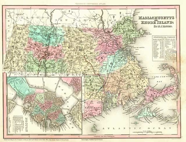 92-New England Map By Henry Schenk Tanner