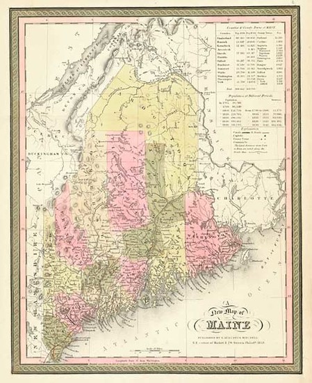 57-New England Map By Samuel Augustus Mitchell