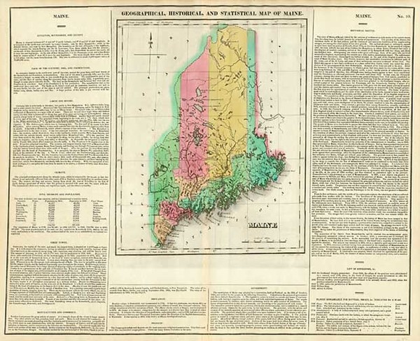 46-New England Map By Henry Charles Carey  &  Isaac Lea