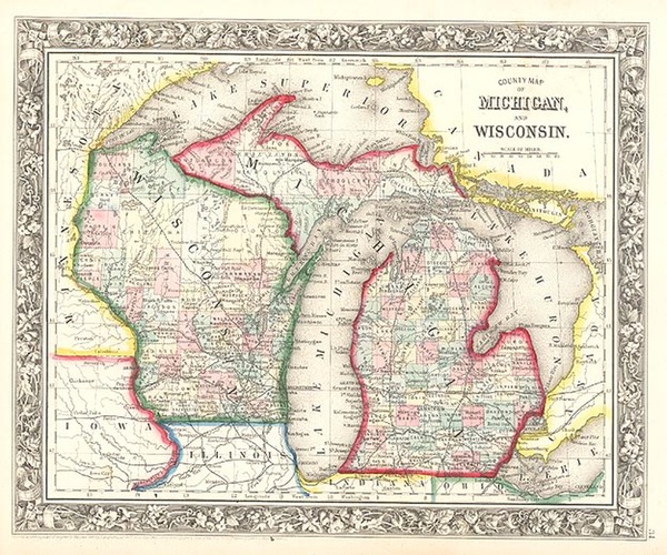 16-Midwest Map By Samuel Augustus Mitchell Jr.