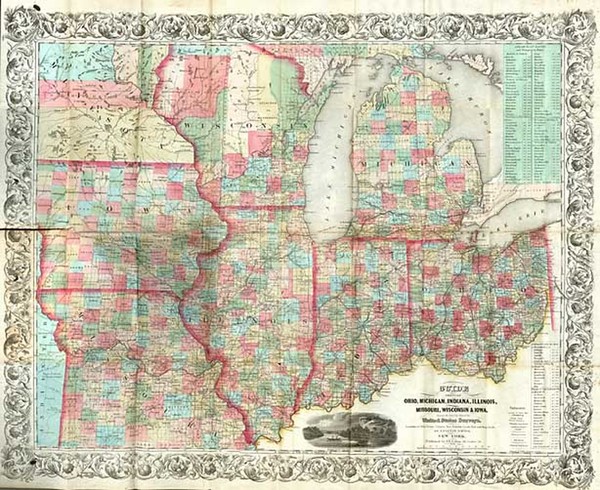 8-Midwest and Plains Map By Joseph Hutchins Colton / J. Calvin Smith