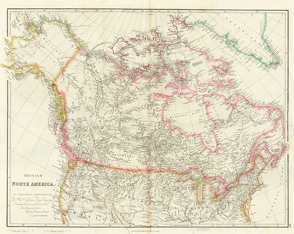 4-Plains, Alaska and Canada Map By John Arrowsmith