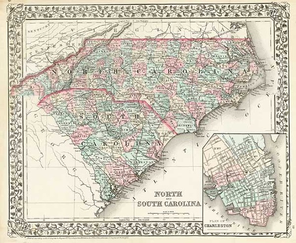 6-Southeast Map By Samuel Augustus Mitchell Jr.