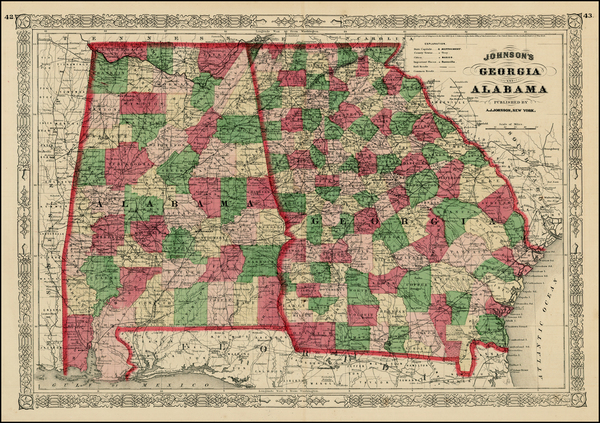 16-South and Southeast Map By Alvin Jewett Johnson