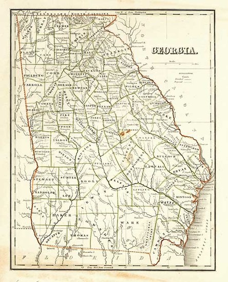 53-Southeast Map By Thomas Gamaliel Bradford