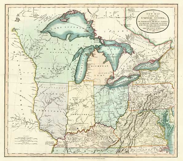 25-Mid-Atlantic, South, Midwest and Canada Map By John Cary