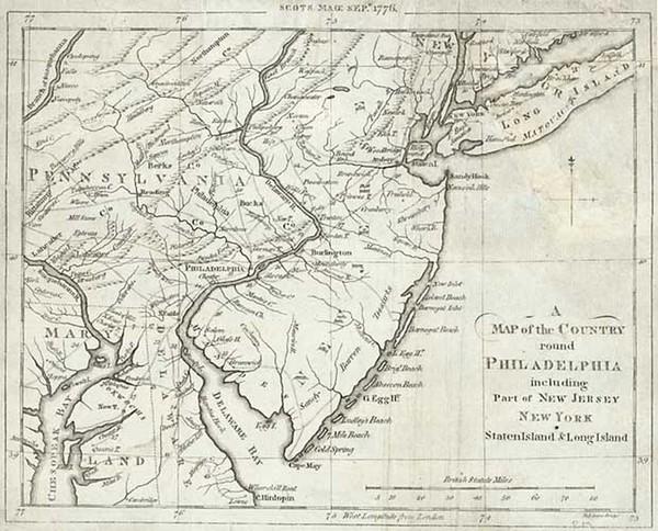 68-Mid-Atlantic Map By Scots Magazine