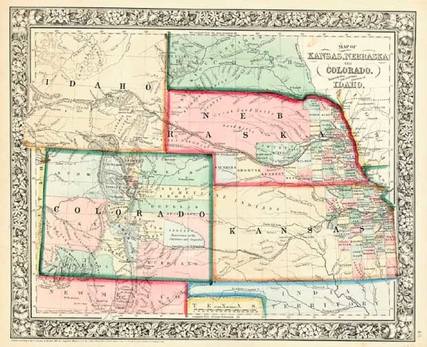 1-Plains, Southwest and Rocky Mountains Map By Samuel Augustus Mitchell Jr.