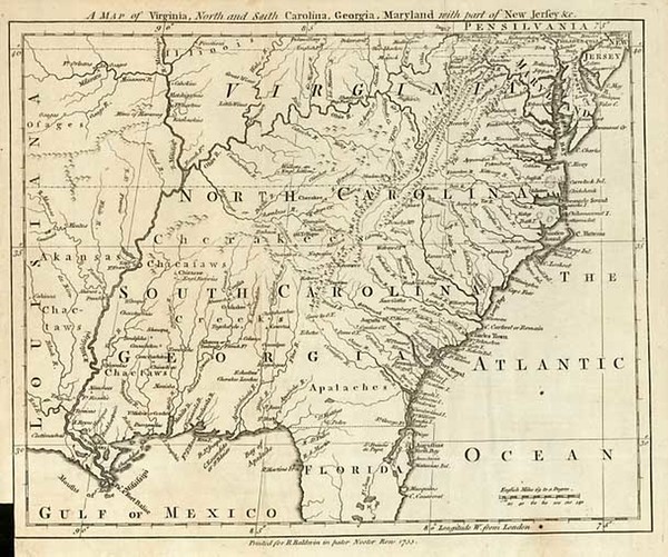 73-Mid-Atlantic, South, Southeast and Midwest Map By London Magazine