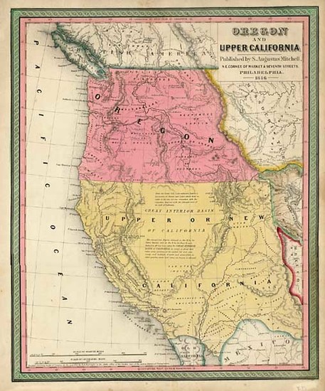 30-Southwest, Rocky Mountains and California Map By Samuel Augustus Mitchell