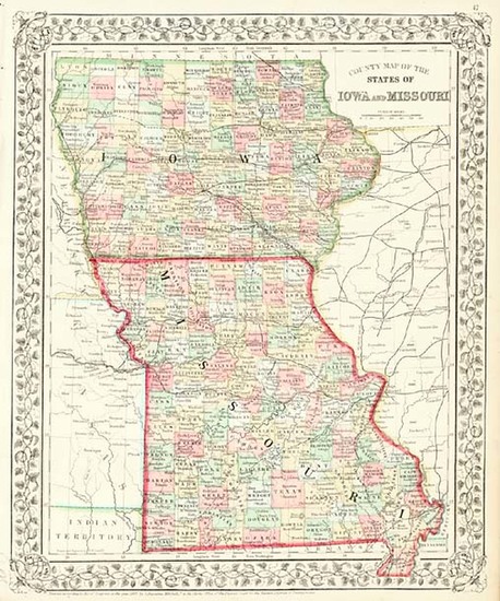 36-Midwest Map By Samuel Augustus Mitchell Jr.