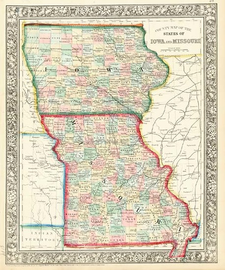 36-Midwest Map By Samuel Augustus Mitchell Jr.