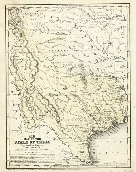 93-Texas Map By Samuel Augustus Mitchell
