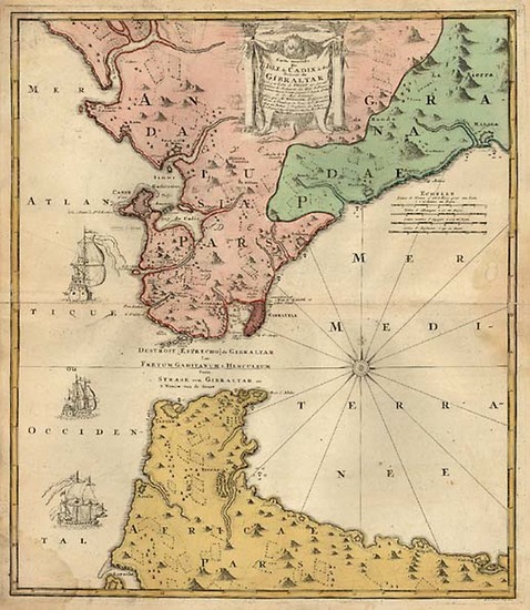 52-Europe, Spain, Mediterranean, Africa and North Africa Map By Homann Heirs